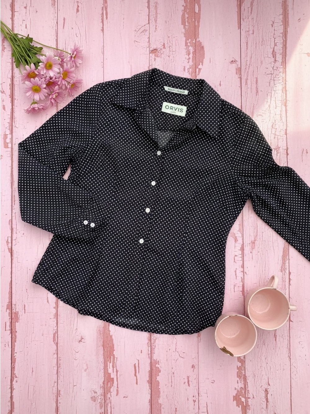 Orvis polka dot classic elegant top
